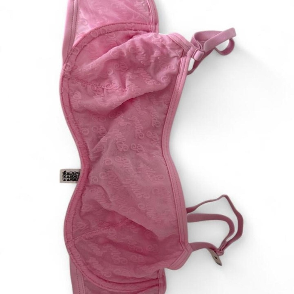 Victoria's Secret PINK Logo Mesh Underwire Bra Women's Medium NWT Pink